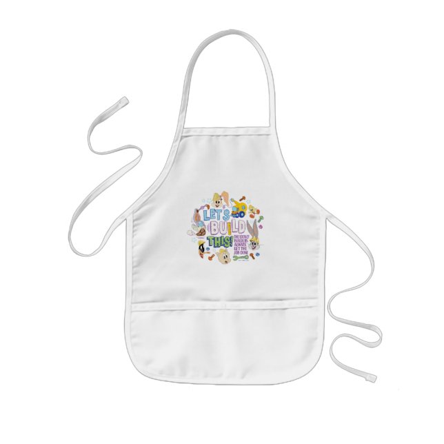 BUGS BUNNY BUILDERS™| "Let's Build This" Sketch Kids Apron (Front)