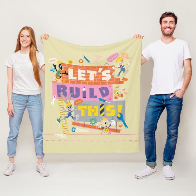 BUGS BUNNY BUILDERS™| "Let's Build This" Work Site Fleece Blanket (In Situ)