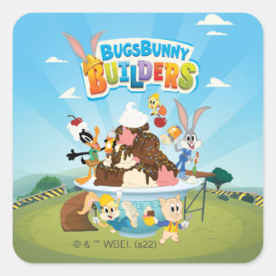 BUGS BUNNY BUILDERS™  Looney Builders Ice Cream Square Sticker