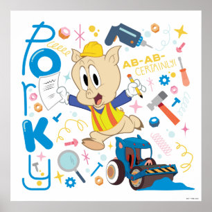 BUGS BUNNY BUILDERS™  Porky Pig Work Tools Poster
