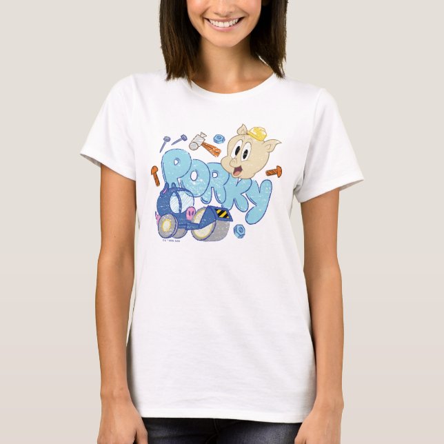 BUGS BUNNY BUILDERS™| Porky Sketch Art T-Shirt (Front)