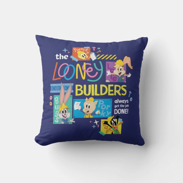 BUGS BUNNY BUILDERS™| The Looney Builders Collage Cushion (Front)