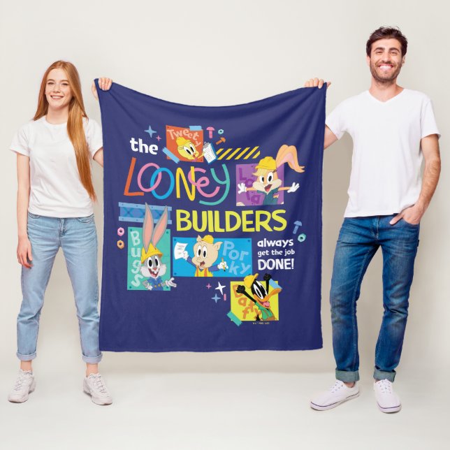 BUGS BUNNY BUILDERS™| The Looney Builders Collage Fleece Blanket (In Situ)