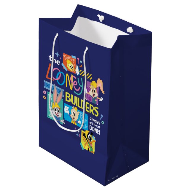 BUGS BUNNY BUILDERS™| The Looney Builders Collage Medium Gift Bag (Front Angled)