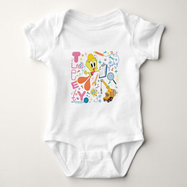 BUGS BUNNY BUILDERS™| TWEETY™ Work Tools Baby Bodysuit (Front)