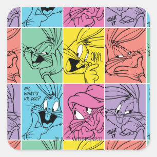 BUGS BUNNY™ Color Block Expressions Square Sticker