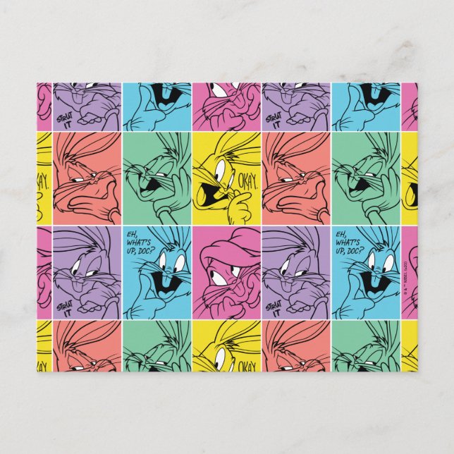 BUGS BUNNY™ Colour Block Expressions Postcard (Front)