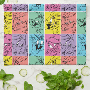 BUGS BUNNY™ Colour Block Expressions Tea Towel