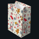 BUGS BUNNY™, DAFFY DUCK™ & Lola Christmas Pattern Medium Gift Bag<br><div class="desc">Celebrate the season with a little Looney Tunes mischief! This festive all-over print features beloved characters like Bugs Bunny, Daffy Duck, and Lola dressed in cheerful Santa hats and surrounded by classic holiday icons including candy canes, gingerbread cookies, ornaments, and snowflakes. The playful tossed pattern pops against a light background,...</div>