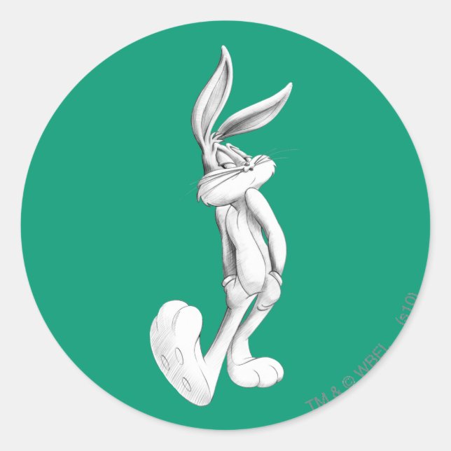 BUGS BUNNY™ Drawing Classic Round Sticker (Front)