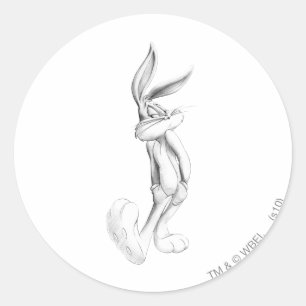 BUGS BUNNY™ Drawing Classic Round Sticker