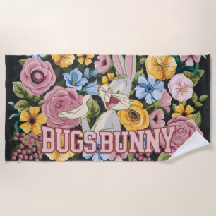 BUGS BUNNY™ Floral Embroidery Graphic Beach Towel