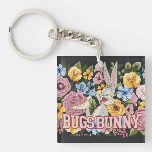BUGS BUNNY™ Floral Embroidery Graphic Key Ring (Front)
