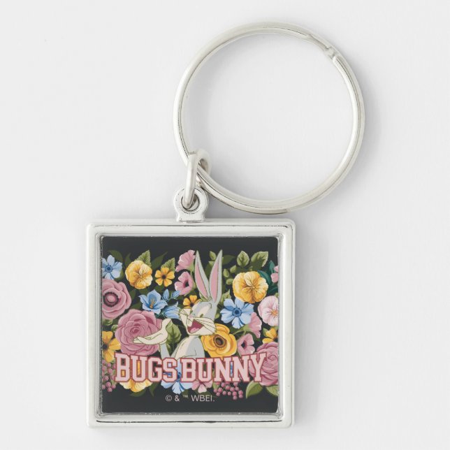 BUGS BUNNY™ Floral Embroidery Graphic Key Ring (Front)