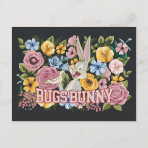 BUGS BUNNY™ Floral Embroidery Graphic Postcard