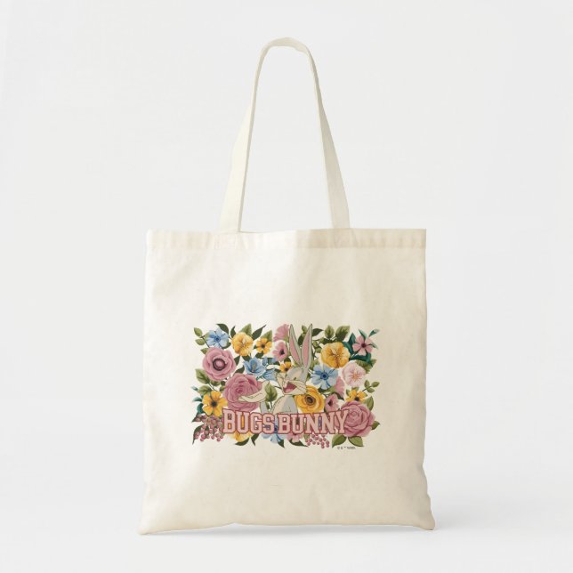 BUGS BUNNY™ Floral Embroidery Graphic Tote Bag (Front)