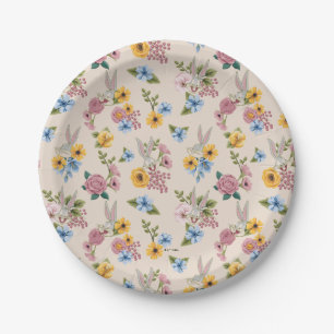 BUGS BUNNY™ Floral Embroidery Pattern Paper Plate