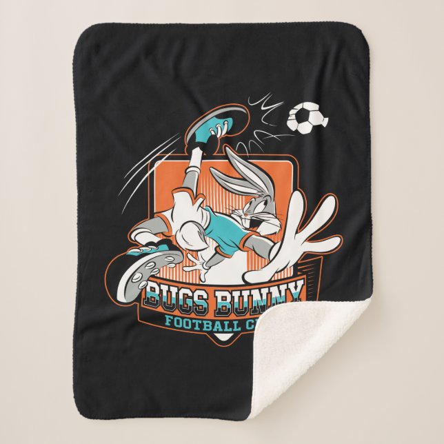 BUGS BUNNY™ Football Club Badge Sherpa Blanket (Front)