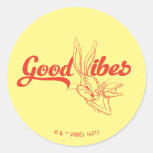 BUGS BUNNY™   Good Vibes Classic Round Sticker