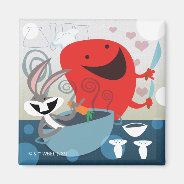 BUGS BUNNY™ & Gossamer Whimsical Meal Prep Magnet (Front)