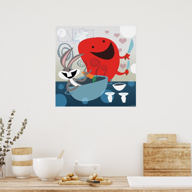 BUGS BUNNY™ & Gossamer Whimsical Meal Prep Poster (Kitchen)