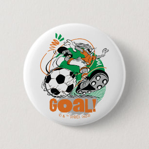 BUGS BUNNY™ Kicking Soccer Goal 6 Cm Round Badge