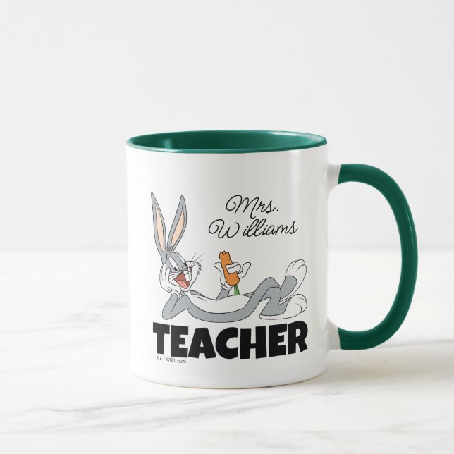BUGS BUNNY™ Lying Down Eating Carrot Teacher Mug (Right)