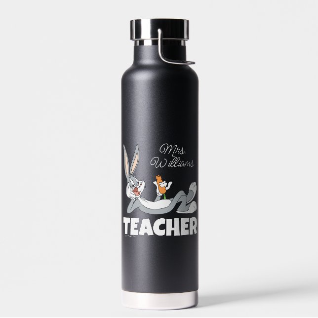BUGS BUNNY™ Lying Down Eating Carrot Teacher Water Bottle (Left)