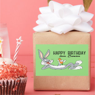 BUGS BUNNY™ Lying Down    Happy Birthday Rectangular Sticker