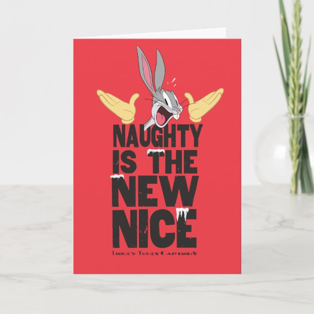 BUGS BUNNY™ "Naughty Is The New Nice" Holiday Card (Front)
