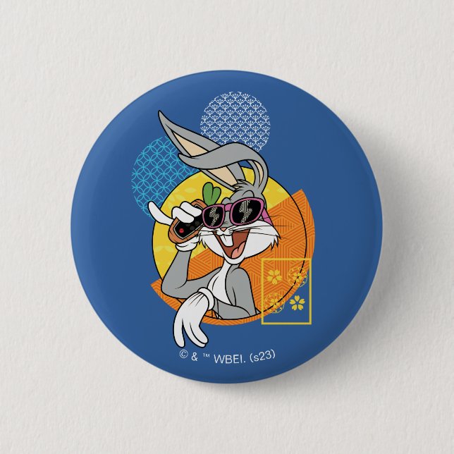 BUGS BUNNY™ Singaporean Vacation Graphic 6 Cm Round Badge (Front)