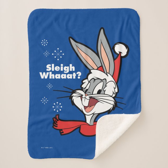 BUGS BUNNY™ "Sleigh Whaaat?" Sherpa Blanket (Front)