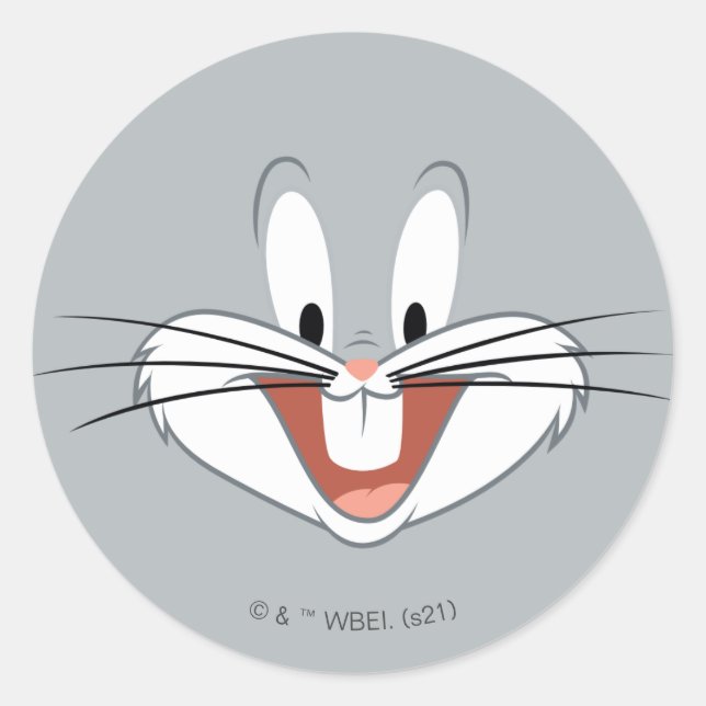 BUGS BUNNY™ Smile Classic Round Sticker (Front)