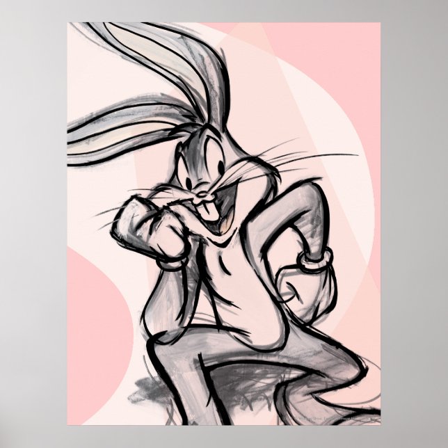 BUGS BUNNY™ Thinker Light Pink Poster (Front)