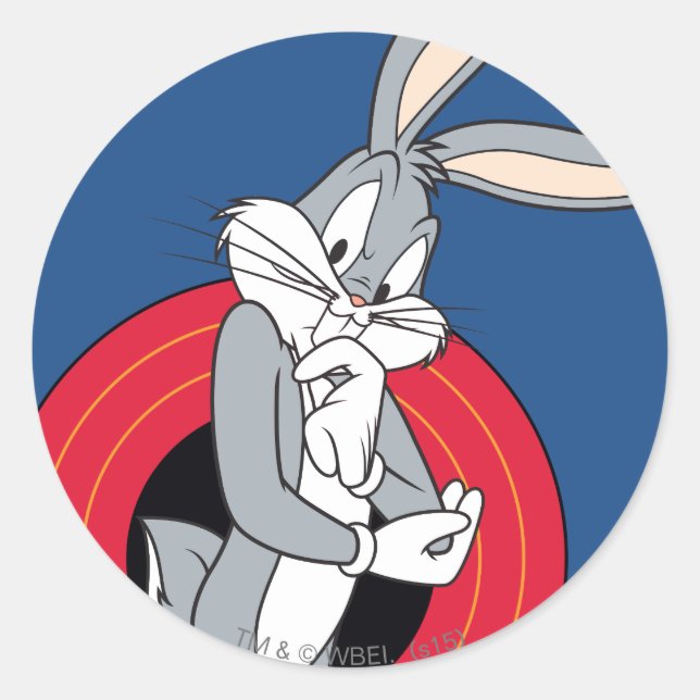 BUGS BUNNY™ Through LOONEY TUNES™ Rings Classic Round Sticker (Front)