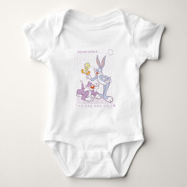 BUGS BUNNY™, TWEETY™, SYLVESTER™ Squad Goals Baby Bodysuit (Front)