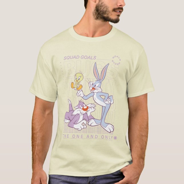 BUGS BUNNY™, TWEETY™, SYLVESTER™ Squad Goals T-Shirt (Front)