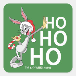 BUGS BUNNY™ With Candy Cane Square Sticker