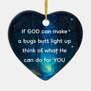 Bugs Butt Light Up Firefly Lightning bug Funny  Ceramic Tree Decoration