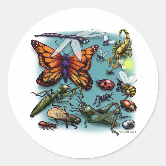 Bugs Classic Round Sticker (Front)