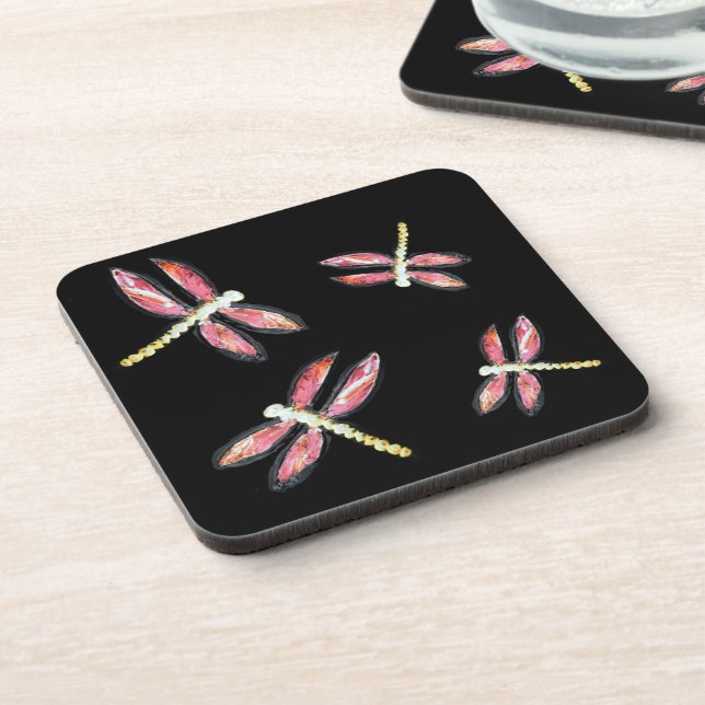 Bugs Dancing Pink Dragonfly Coaster (Left Side)