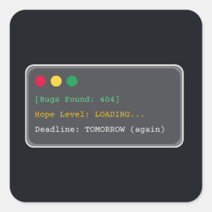 Bugs Found: 404 Funny Programmer Laptop Sticker