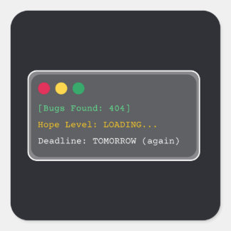 Bugs Found: 404 Funny Programmer Laptop Sticker