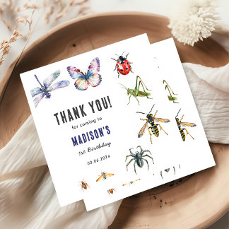 Bugs & Insects Vintage Birthday Party Napkin