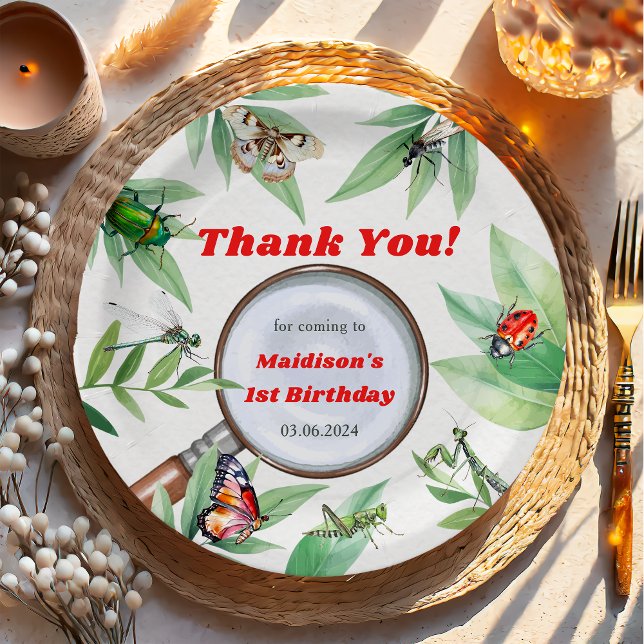 Bugs & Insects Vintage Birthday Party  Paper Plate (Creator Uploaded)