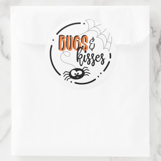Bugs & Kisses Circle Halloween Stickers (Bag)