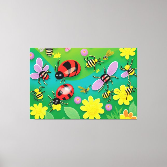 Bugs 'n' Hugs Colourful  Canvas Print (Front)