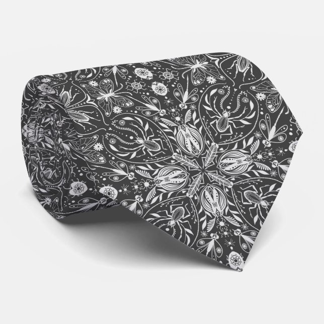 Bugs, off white on black tie (Rolled)