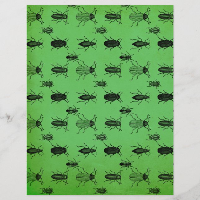 Bugs Pattern Halloween Scrapbook Paper (Front)