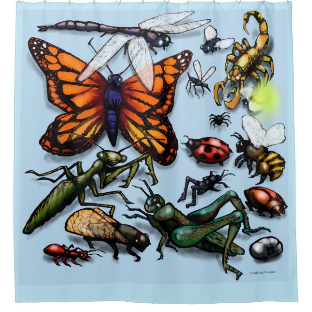 Bugs Shower Curtain (Front)